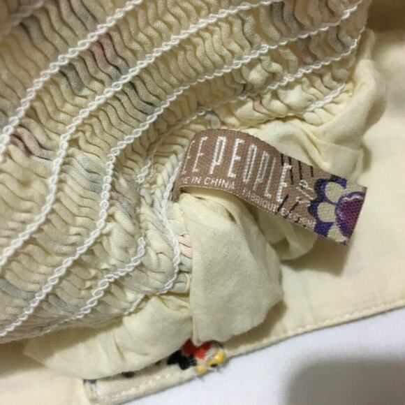 Free People Linen-cotton blend Flare Skirt Size Small Ivory Small New! - Picture 4 of 5